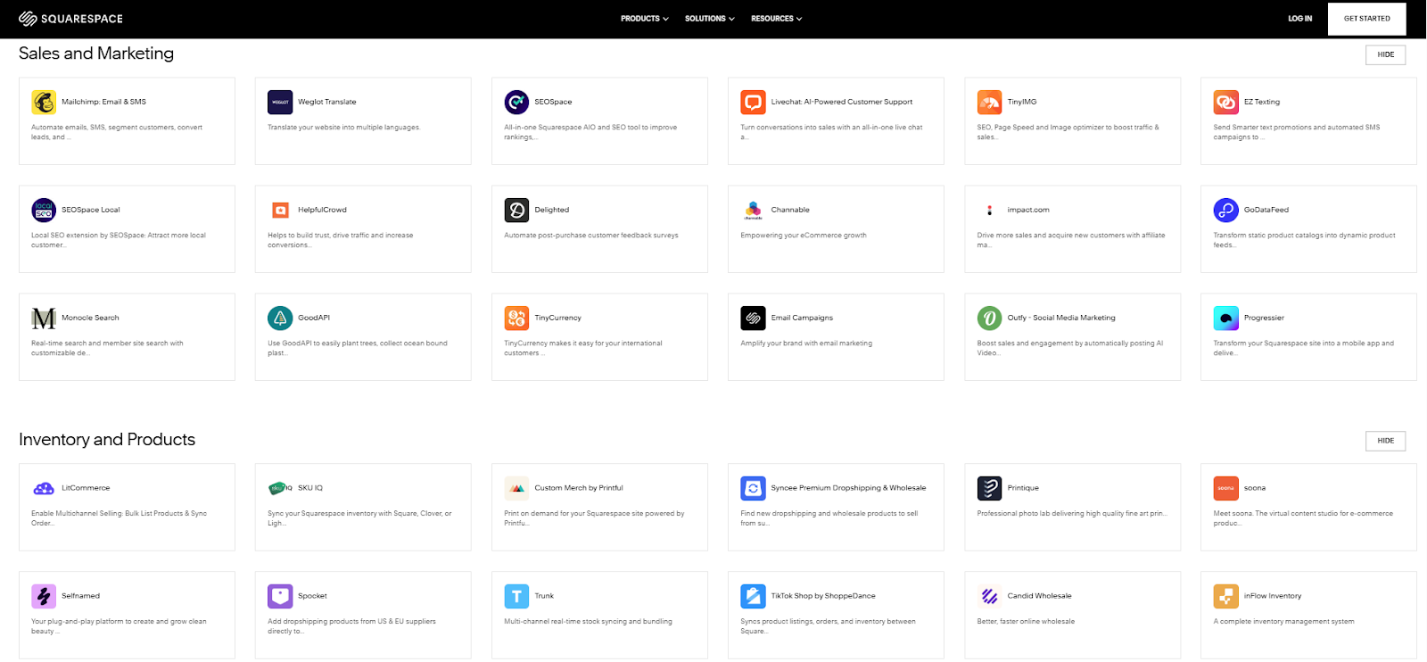 squarespace app marketing